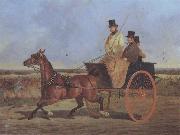 John Frederick Herring A Horse and Trap on the York Road oil painting